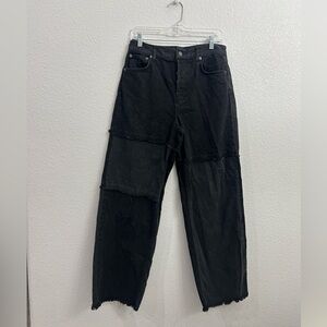Rails Charcoal High Rise Wide-Leg Jeans The Getty Wide Leg Patchwork 30